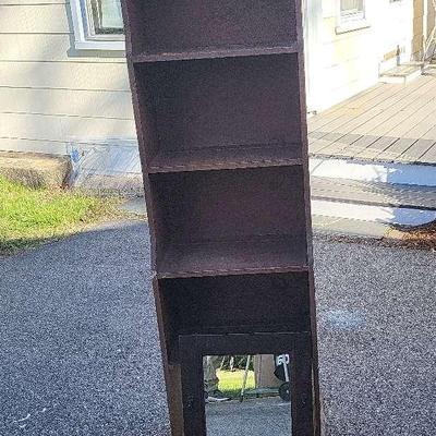 Brown Painted Bookcase & Hall Mirror 