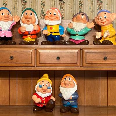 Walt Disney Productions Vinyl 7 Dwarfs Set