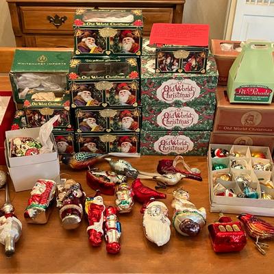 Assortment of Old World Christmas and More Glass Ornaments #2