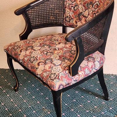 Caned Floral Chair