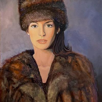Lady in Sable 12” x 16” Oil on Panel, Reserve Price $1000