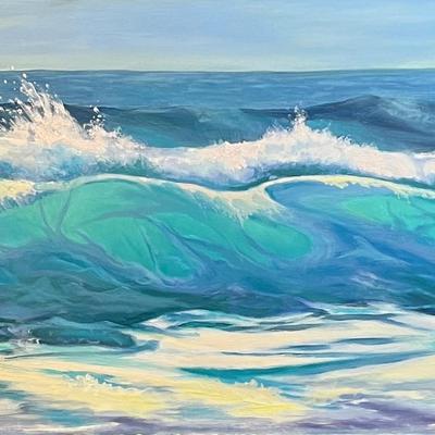 Shorebreak 12" x 24" Oil on Panel, Reserve Price $750