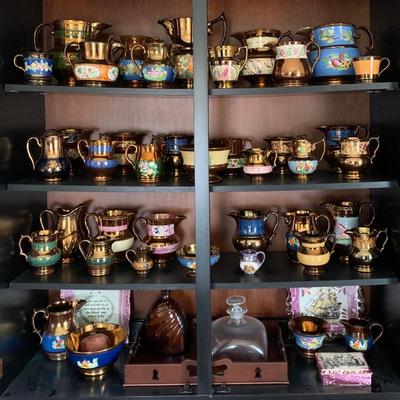 Collection of antique 19 th c. English lustreware 