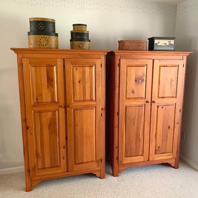 2 of 3 matching pine cupboards