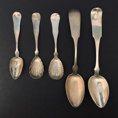 Antique coin silver spoons 