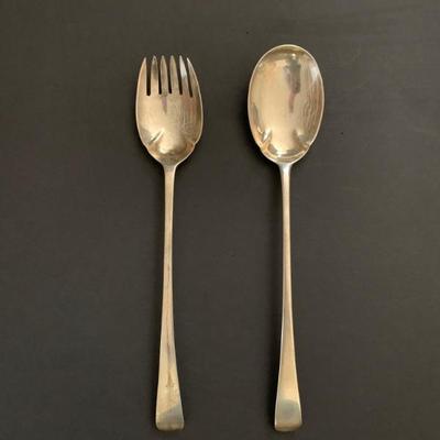 Antique English sterling fork and spoon, circa 1800