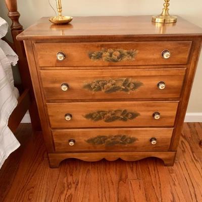 One of a pair Hitchcock small chests - being used as nightstands here