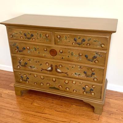 Rare Hitchcock paint decorated 5 dr. chest