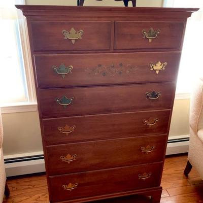 Tall Hitchcock chest of drawers