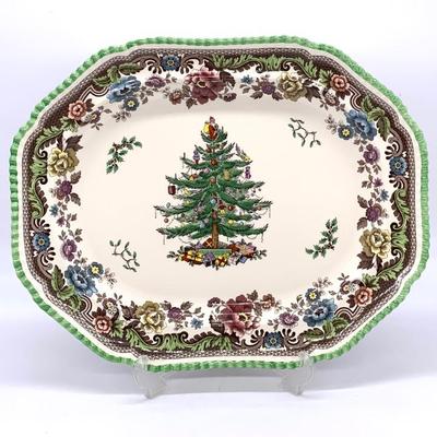 Spode Christmas Tree platter, 17 x 13 1/2”
