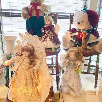 animated christmas bears and dolls