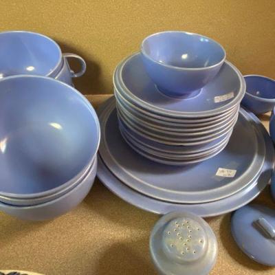 light blue set of vernon ulta california pottery