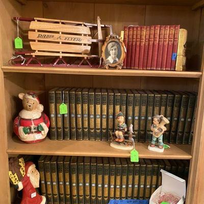 antique books and hummel figurines