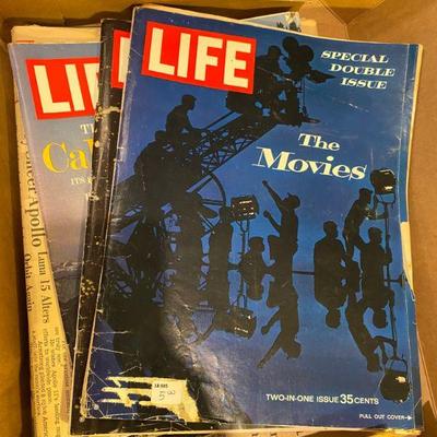 assortment of vintage life magazines