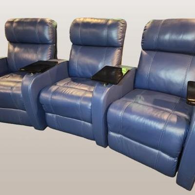 Leather home theater recliners