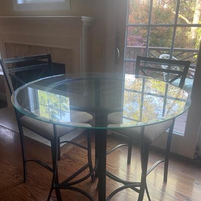 Glasstop table and chairs