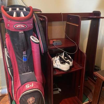 Golf bag and storage caddy 