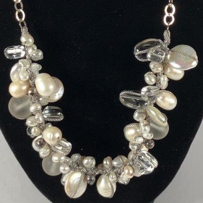 Silpada Effervescence Necklace - Sterling Silver, Pearls, Quartz