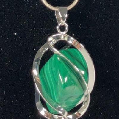 Malachite & Sterling Silver Necklace