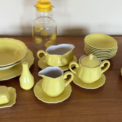 Dish Set -Yellow Federalist Ironstone 