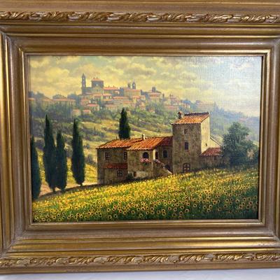 Mark Pettit "Tuscan Sunflowers" Signed Original Oil Painting