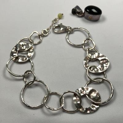 Silpada Sterling Silver Bracelet & Sterling Silver Pendant w/ Stone
