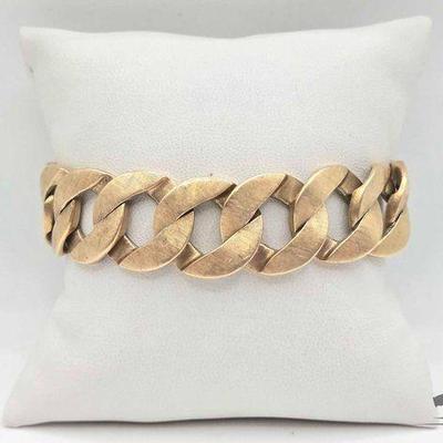 #703 • 14k Gold Link Chain Bracelet, 74.1g
