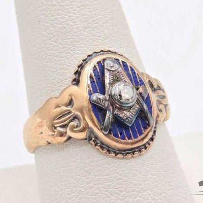#802 • 10k Gold Class Ring and Diamond Accent, 7.4g
