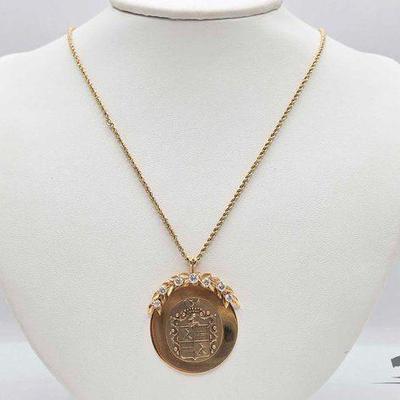 #701 • 14k Gold Diamond Accent Pendant & Necklace, 23g
