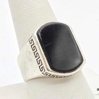 #906 • Sterling Silver Black Onyx Ring, 10.5g
