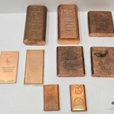#1512 • (9) Copper .999 Fine Bars
