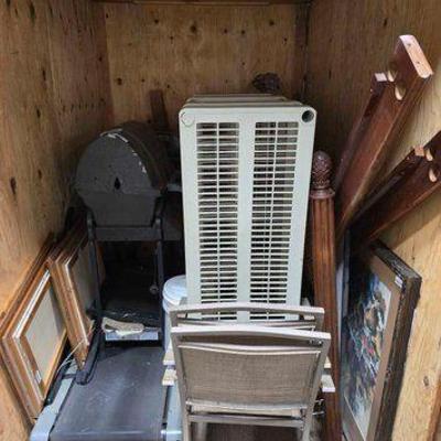 #10002 • BBQ, Pacemaster Treadmill, Patio Chairs, Shelf, Bed Frame
