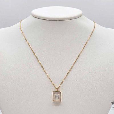 #724 • 14k Gold "H" Pendant Chain Necklace, 3.1g
