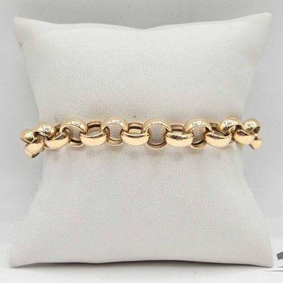 #710 • 14k Gold Link Chain Bracelet, 8.7g
