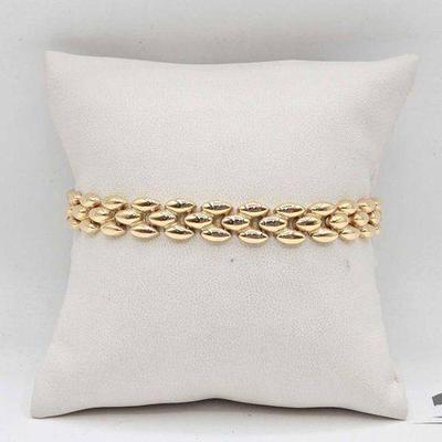 #703 • 14k Gold Link Chain Bracelet, 74.1g
