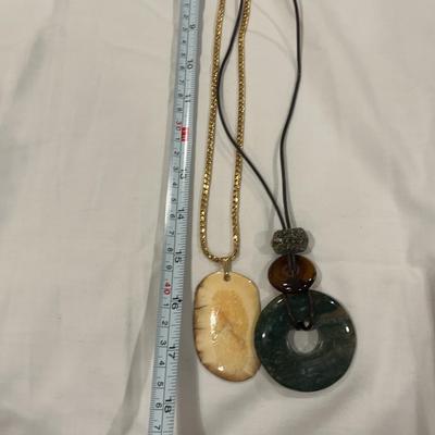 Long Natural Stone Necklaces 