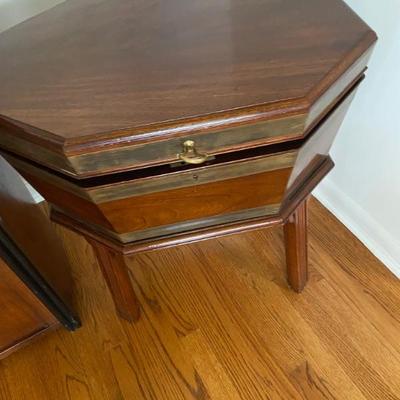 Antique Wine Beer Cooler Lined with Brass on Stand