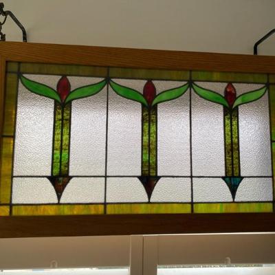 Antique Leaded Stained Glass Window