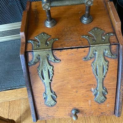 Antique Fire Box, Ash, Coal Scuttle