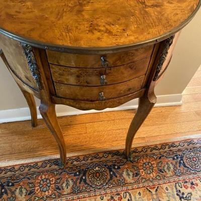 Vintage French Burlwood Accent Table
