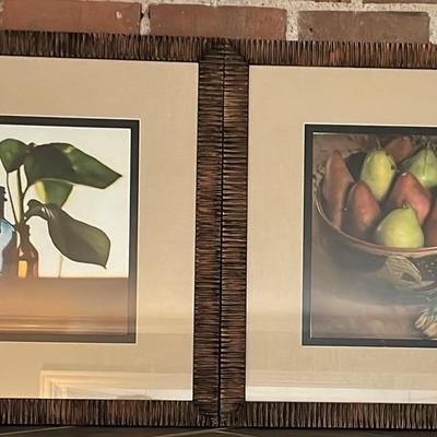 Framed Still Life Photographs, Vase And Faux Plant