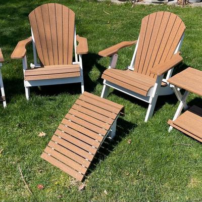 Durable, luxury-grade outdoor set - Dura Weather Brand Adirondack Chairs and Side Tables