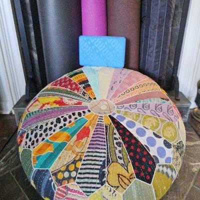 Meditation Pouf, Gaim Yoga Mats , And Yoga Block