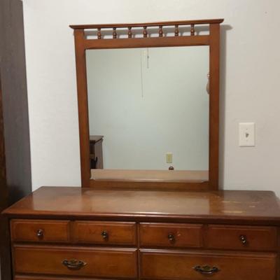 8-Drawer Dresser with Attached Mirror
