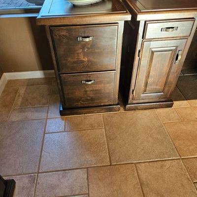 Solid wood file cabinet