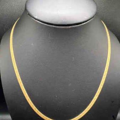 14K Gold Herringbone Necklace — 8 Grams
