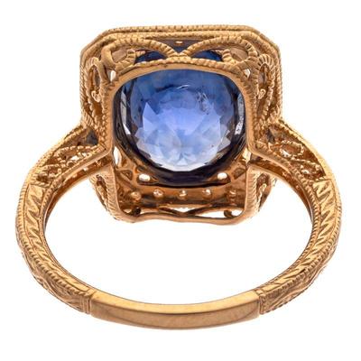 Ceylon No Heat Sapphire, Diamond, 18k Yellow Gold Ring