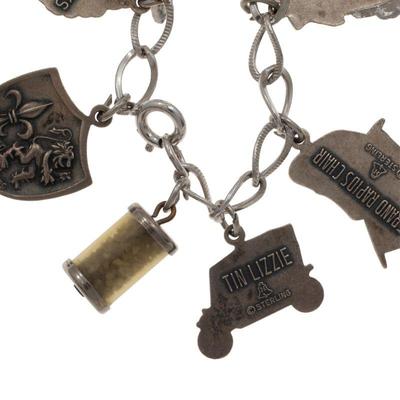 Collection of Three Vintage Enamel, Silver Travel Related Charm Bracelets