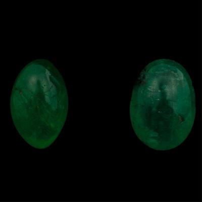 Pair of Unmounted Emerald Cabochons