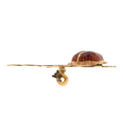 Enamel, 18k, 14k Yellow Gold Pin